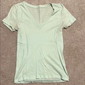 J. Crew Light Green V-Neck Short Sleeve Tee